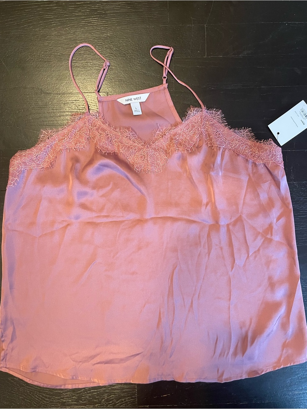Nine West Rose Lace-Trim Satin Cami